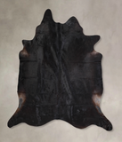 Solid Black Cowhide Rug #A30678
