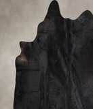 Solid Black Cowhide Rug #A30678
