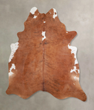 Brown and White Regular Cowhide Rug #A30682