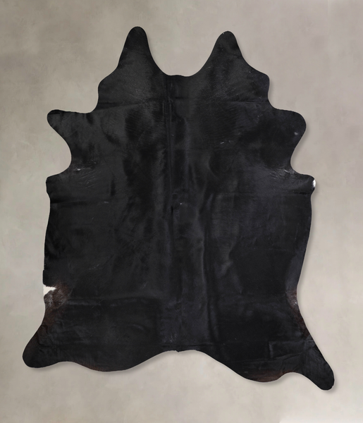 Solid Black Cowhide Rug #A30684