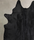 Solid Black Cowhide Rug #A30684