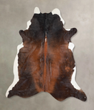 Chocolate and White Cowhide Rug #A30696