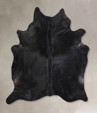 Solid Black Cowhide Rug #A30699
