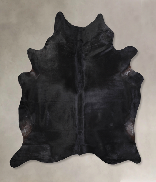 Solid Black Cowhide Rug #A30699