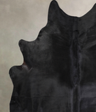 Solid Black Cowhide Rug #A30699