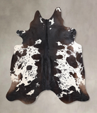 Chocolate and White Cowhide Rug #A30704