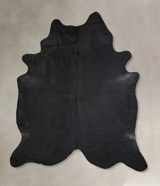 Solid Black Cowhide Rug #A30769