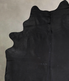 Solid Black Cowhide Rug #A30769