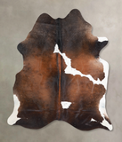 Chocolate and White Cowhide Rug #A30810