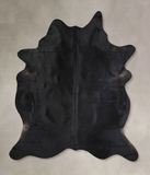 Solid Black Cowhide Rug #A30815
