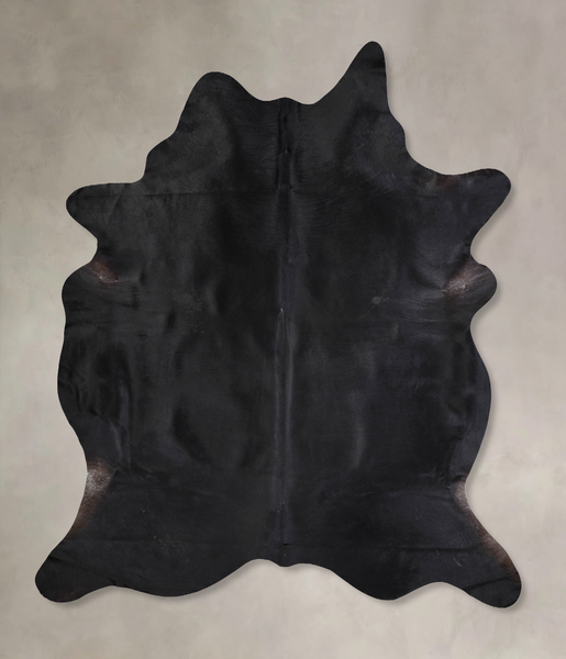 Solid Black Cowhide Rug #A30815