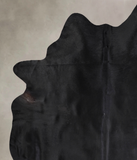 Solid Black Cowhide Rug #A30815