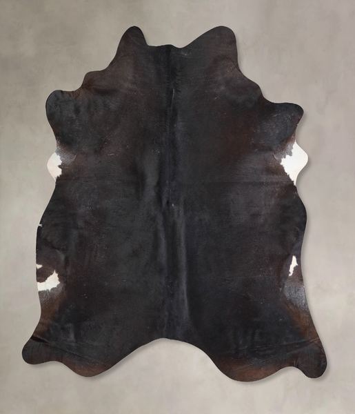 Solid Black Cowhide Rug #A30829