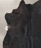 Solid Black Cowhide Rug #A30829
