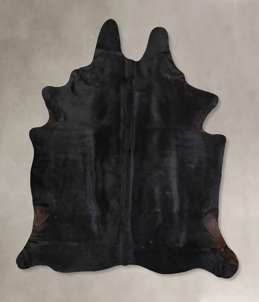 Solid Black Cowhide Rug #A30836