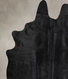 Solid Black Cowhide Rug #A30836