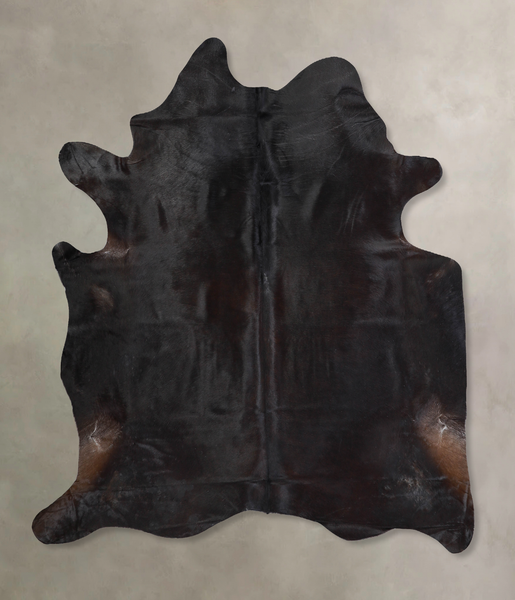 Solid Black Cowhide Rug #A30853