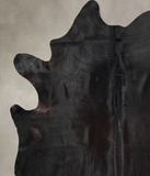 Solid Black Cowhide Rug #A30853