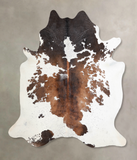 Chocolate and White Cowhide Rug #A30859