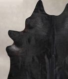 Solid Black Cowhide Rug #A30871