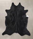 Solid Black Cowhide Rug #A30883