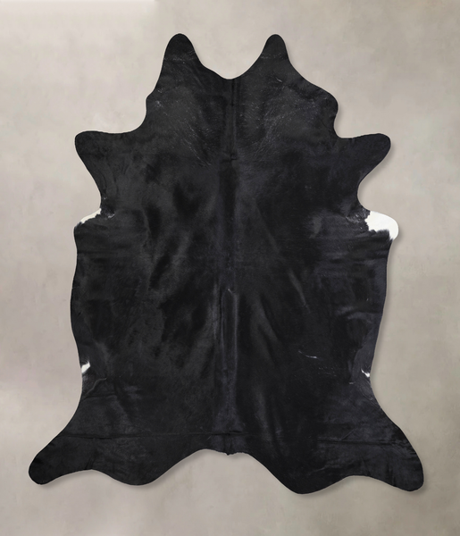 Solid Black Cowhide Rug #A30883