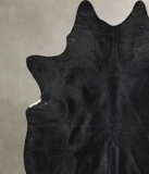 Solid Black Cowhide Rug #A30883