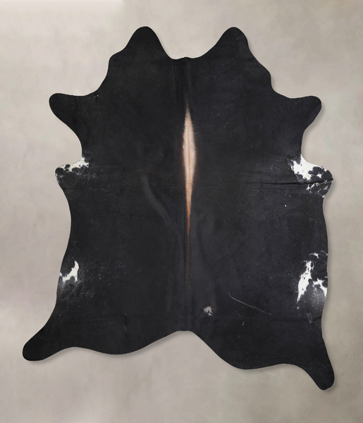 Solid Black Cowhide Rug #A30885