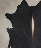 Solid Black Cowhide Rug #A30885