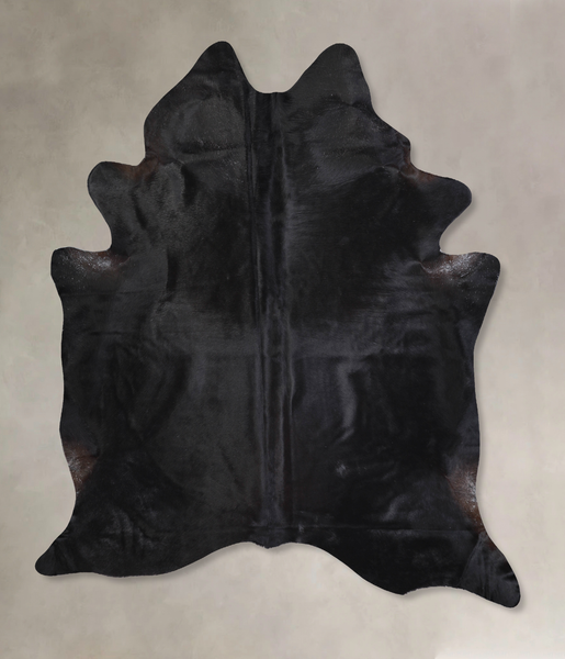 Solid Black Cowhide Rug #A30926