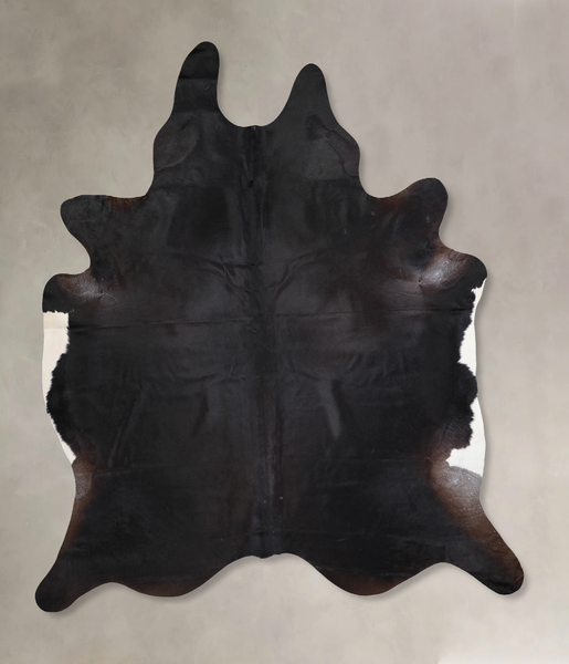 Solid Black Cowhide Rug #A30951