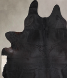 Solid Black Cowhide Rug #A30951