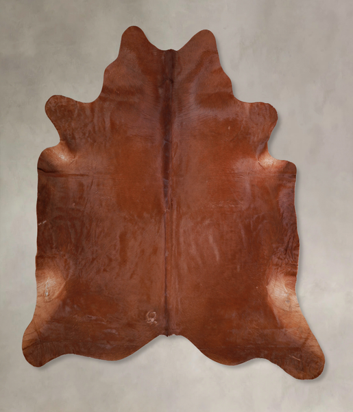 Solid Brown Cowhide Rug #A30962