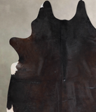Solid Black Cowhide Rug #A30987