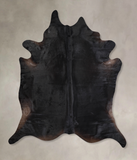 Solid Black Cowhide Rug #A30996