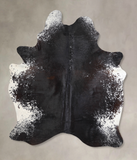 Salt and Pepper Black Cowhide Rug #A31027