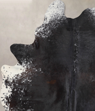 Salt and Pepper Black Cowhide Rug #A31027