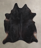 Solid Black Cowhide Rug #A31030
