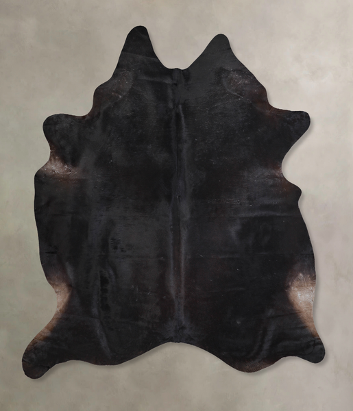 Solid Black Cowhide Rug #A31030