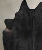 Solid Black Cowhide Rug #A31030