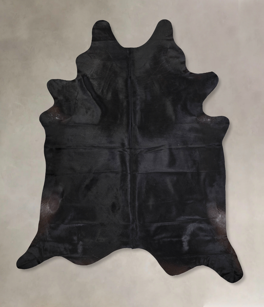 Solid Black Cowhide Rug #A31089