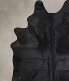 Solid Black Cowhide Rug #A31089