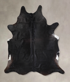 Solid Black Cowhide Rug #A31131