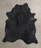 Solid Black Cowhide Rug #A31147
