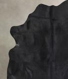 Solid Black Cowhide Rug #A31147