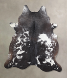 Salt and Pepper Black Cowhide Rug #A31162