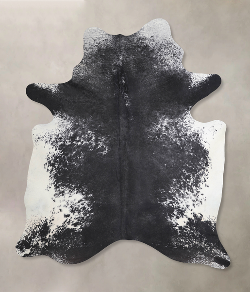 Salt and Pepper Black Cowhide Rug #A31165