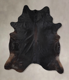 Solid Black Cowhide Rug #A31168