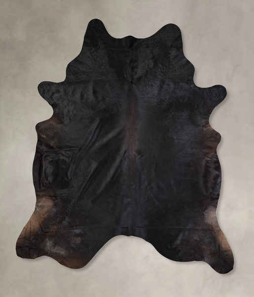 Solid Black Cowhide Rug #A31168