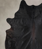 Solid Black Cowhide Rug #A31168